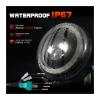JINLE-FUN 7inch LED Halo Headlights with 9 inch Adjustable Headlight Brackets Adapter Compatible with Jeep Wrangler JL JLU JT 2018 2019 view 3