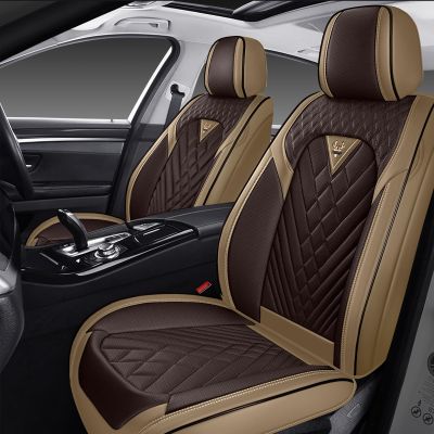 HESHS Car Seat Covers Front Seats for Hyundai Sonata Hybrid 2011-2026, Waterproof Nappa Leather Car Seat Cover, Full Coverage Car Seat Covers Sets(2 Seats/Brown Coffee)