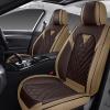 HESHS Car Seat Covers Front Seats for Hyundai Sonata Hybrid 2011-2026, Waterproof Nappa Leather Car Seat Cover, Full Coverage Car Seat Covers Sets(2 Seats/Brown Coffee) view 1