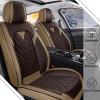 HESHS Car Seat Covers Front Seats for Hyundai Sonata Hybrid 2011-2026, Waterproof Nappa Leather Car Seat Cover, Full Coverage Car Seat Covers Sets(2 Seats/Brown Coffee) view 3