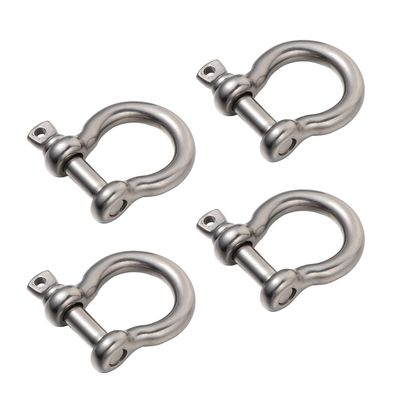 ARTSEWPLY 4 Pack Stainless Steel Horseshoe Shackles, M10 D-Ring Bow Shackle
