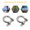 ARTSEWPLY 4 Pack Stainless Steel Horseshoe Shackles, M10 D-Ring Bow Shackle view 4