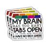 3 Pcs My Brain Has Too Many Tabs Open ADHD Sticker, Mental Health Psychology Stickers, Adults Dark Humor Funny Work Hard Vinyl Sticker for Water Bottle Laptop Phone Car Helmet (S1, 2 inch) view 1