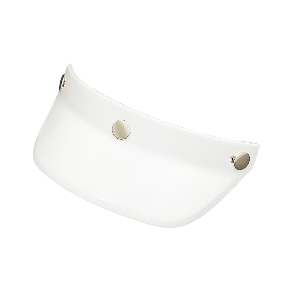Duckbill Peak Adjustable Motorcycle Shield Visor for Lightweight Compact Shell Helmet Durable(Bright White)