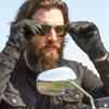 Hot Leathers Mens Mesh & Leather MechanicStyle Riding Gloves with Piping Black view 4