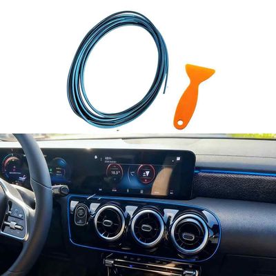 QKWL Car Interior Decorative Strip, Door Center Console Gap, Instrument Panel Decorative Strip, for Most Car Dashboards, Air Vents, Doors, Etc (Blue, 9.8 FT)