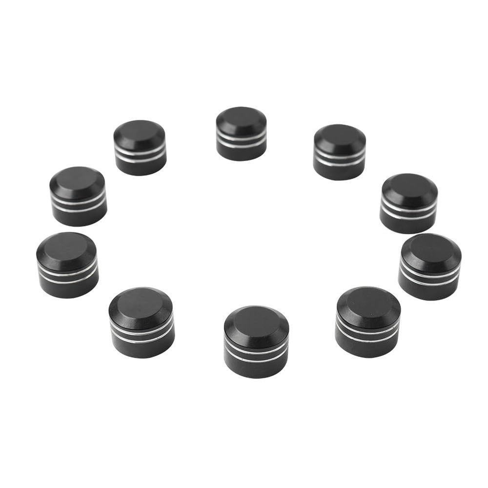 Lirun 10 Pcs Aluminum Topper Caps Cover Cap Nut Bolt 9mm-12mm Black&White For HONDA for Yamaha for Suzuki