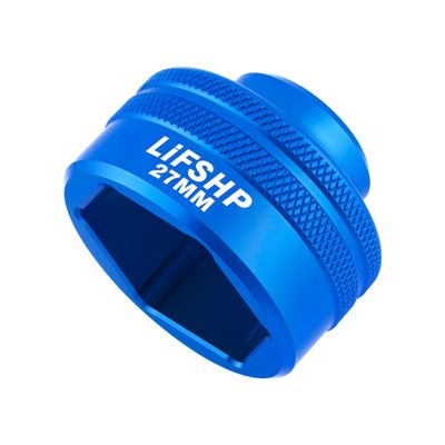 LIFSHP 27MM Oil Filter Socket,3/8" Drive For BMW330i Mercedes Ford Nissan Dodge Hyundai Kia Mini Fiatand Other Vehicles Oil/Fuel Filter Removal Tool-Blue