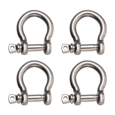 GANAZONO 4pcs Stainless Steel Horseshoe Shaped Shackle Heavy Duty D-Shaped Lifting Shackles for Towing Hauling Off-Road and Secure Tie Downs