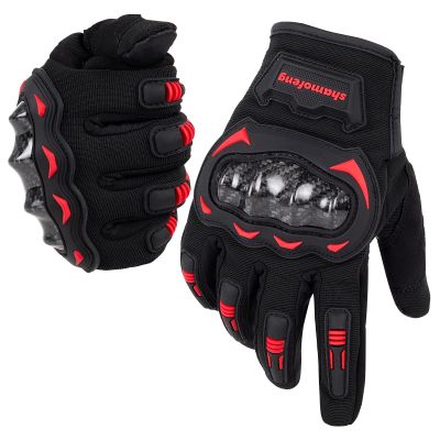 shamofeng Motorcycle Gloves for Men and Women Touchscreen with Carbon Fiber Knuckles Shell for Dirt Bike ATV UTV BMX Motocross Motorbike Riding Racing Cycling