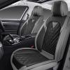 HESHS Car Seat Covers Front Seats for Chevrolet Sonic 2012-2020, Waterproof Nappa Leather Car Seat Cover, Full Coverage Car Seat Covers Sets(2 Seats/Gray Black) view 1