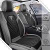 HESHS Car Seat Covers Front Seats for Chevrolet Sonic 2012-2020, Waterproof Nappa Leather Car Seat Cover, Full Coverage Car Seat Covers Sets(2 Seats/Gray Black) view 3