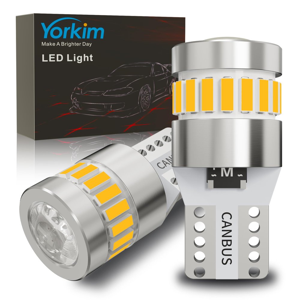 Yorkim 194 LED Bulb 6300K Warm White, 168 2825 W5W T10 LED Light Bulb Error Free for License Plate, Dome, Map, Courtesy, Side Marker Lights, Pack of 2