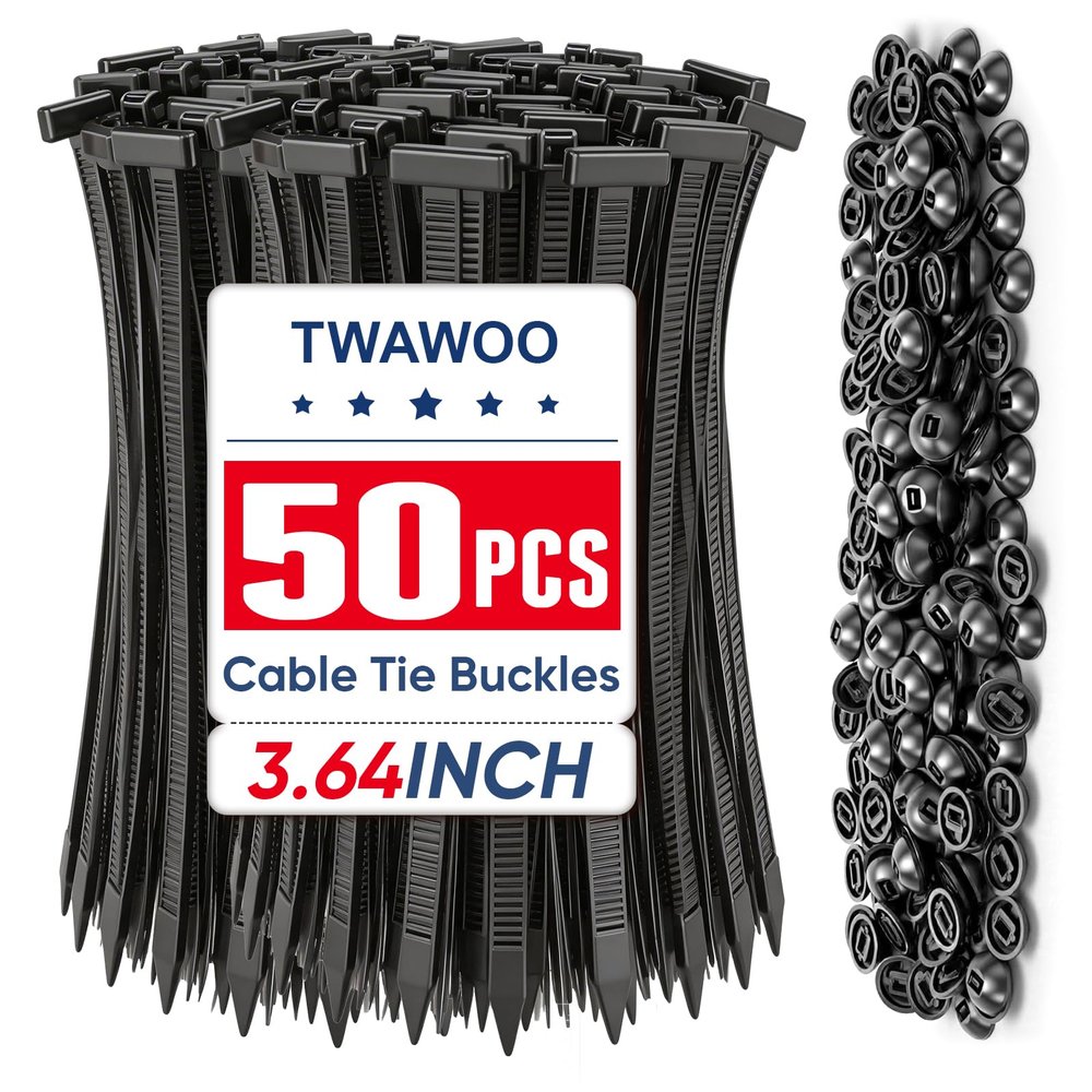 TEAWOO 50 Pcs Nylon Universal Cable Tie Buckles, High-Strength Self-Locking Zip Ties, Car Bumper Fender Retainers, Fasteners for Automotive Repair & Home Organization
