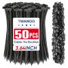 TEAWOO 50 Pcs Nylon Universal Cable Tie Buckles, High-Strength Self-Locking Zip Ties, Car Bumper Fender Retainers, Fasteners for Automotive Repair & Home Organization view 1