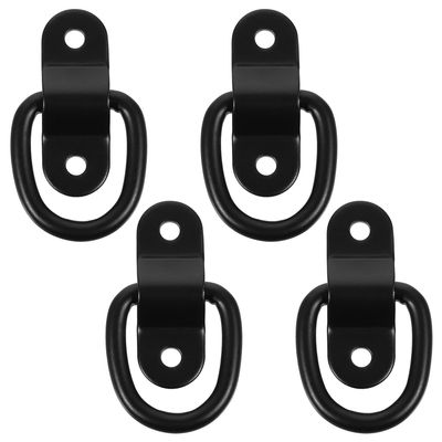 balacoo 4pcs Heavy Duty D-Ring Trailer Anchor Lashing Rings with Screws Black Tie Down Rings for Trucks and Trailers Secure Cargo Fastening Points for Transport and Hauling