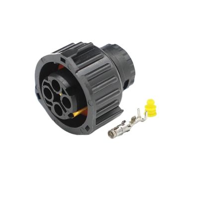 AICNRUT 1-1813099-1 Circular Automotive Connector 4-hole Plastic Shell Wire End With Clips(FEMALE_1SET)