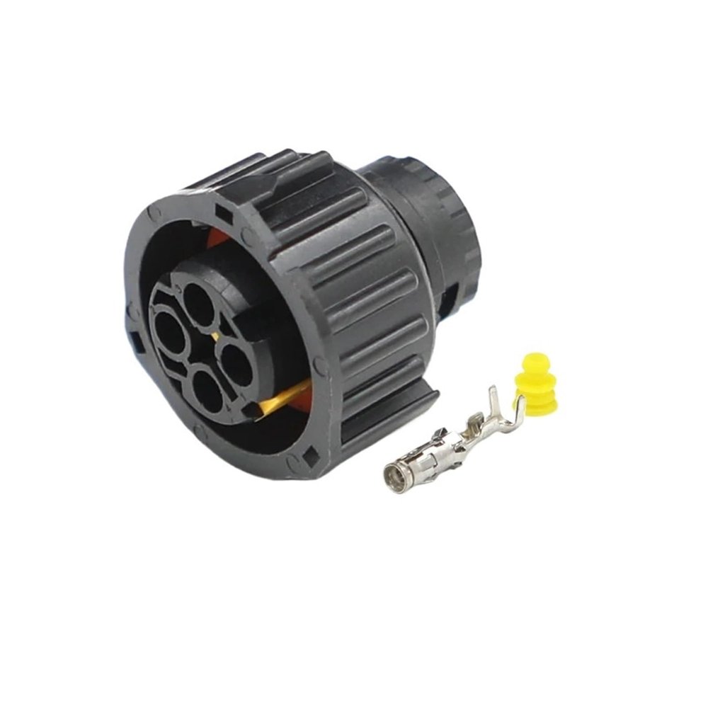 AICNRUT 1-1813099-1 Circular Automotive Connector 4-hole Plastic Shell Wire End With Clips(FEMALE_1SET)
