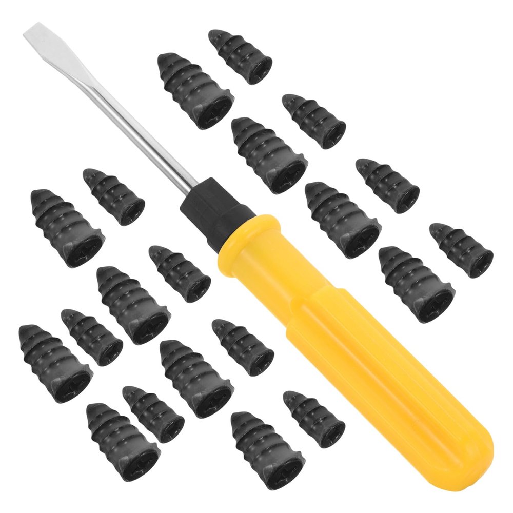 DECORNIJIA Car Tire Repair Kit with Rubber Screws and Screwdriver Quick Tubeless Tire Puncture Repair Tool for Motorcycle Electric Bike and Auto and Versatile Wheel Puncture Fixing Nails