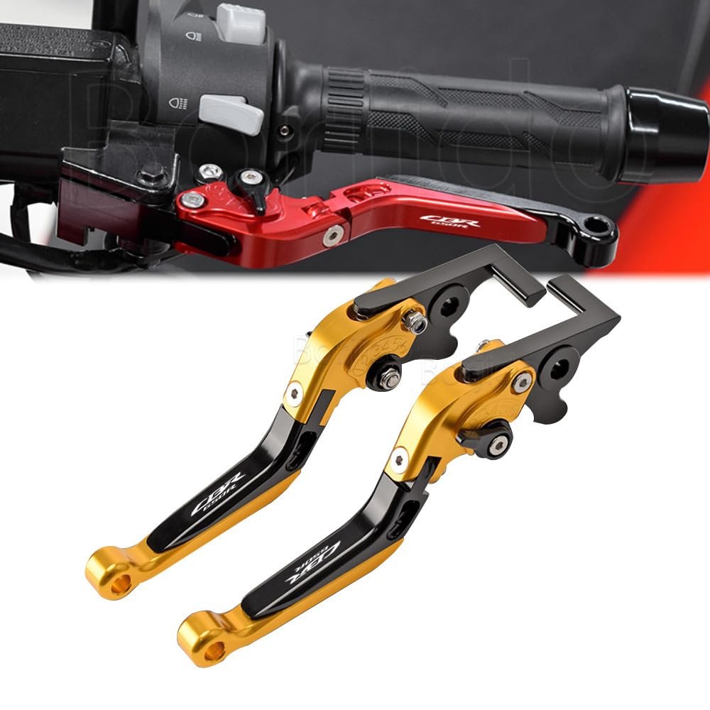 for CBR650R CBR 650R cbr650r 2025 2024 2023-2014 Motorcycle Accessories Brake Clutch Folding Brake Clutch Levers Handle Extendable Adjustable Clutch Brake Levers (Yellow Black Yellow)