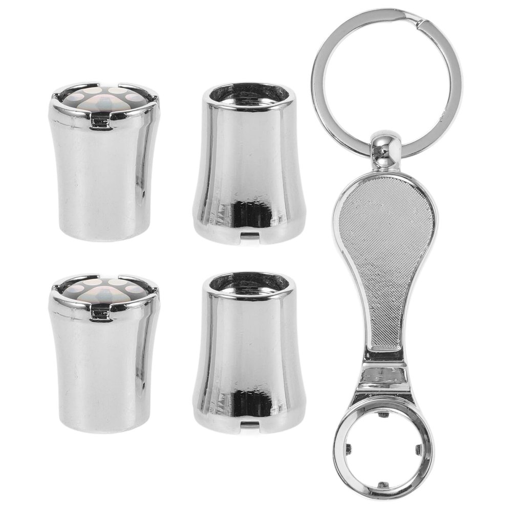 SOPOTUTU Tire Valve Caps Lightweight Zinc Alloy Car and Bicycle Air Valve Stem Covers Construction Dustproof Protective Car Wheel Hub Accessories Silver