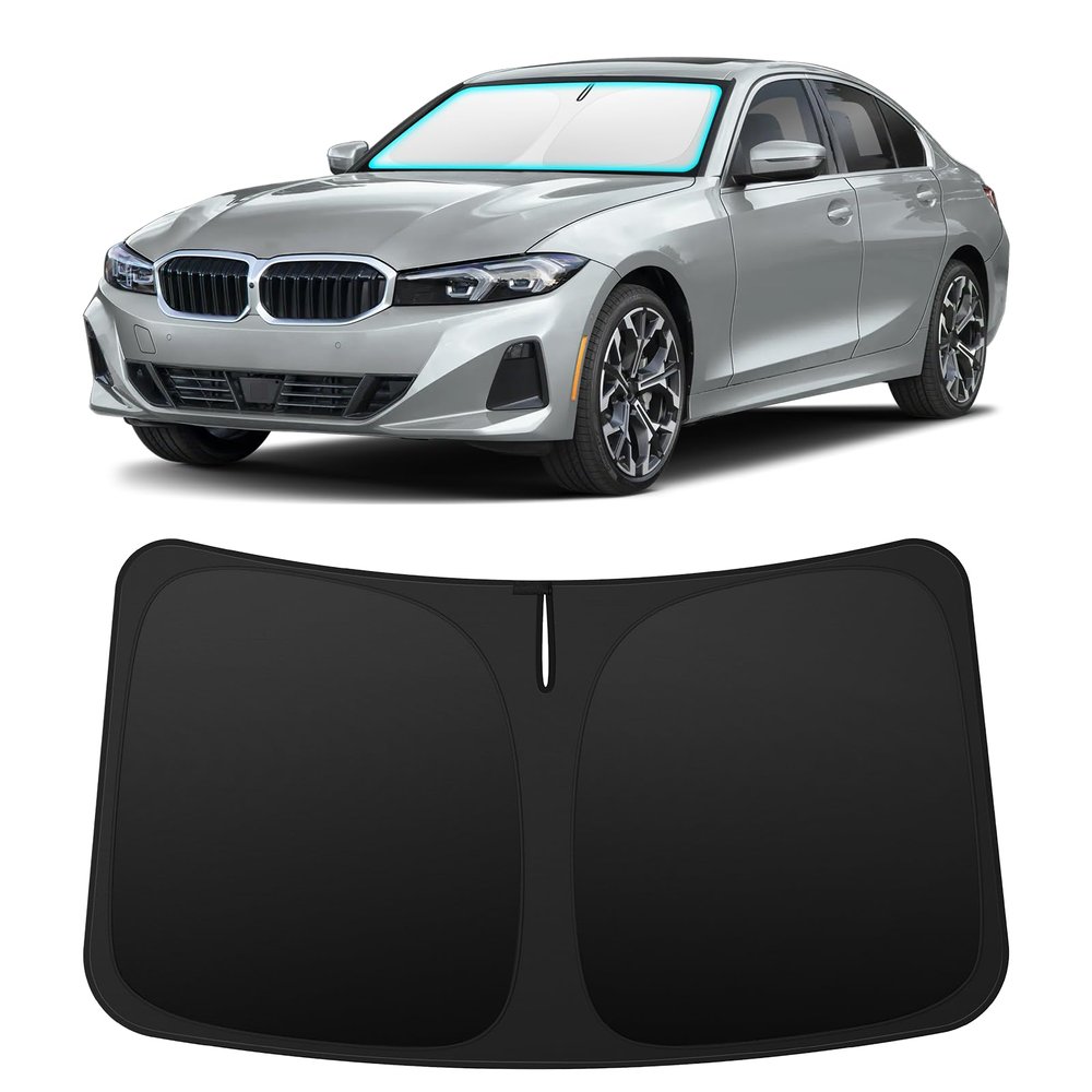 INSAUTO Custom Fit Windshield Sun Shade Accessories for BMW 3 Series 2019-2026 (330i/M340i), Foldable Front Window Sunshade, UV & Heat Reflector, Keeps Interior Cool, Includes Storage Bag