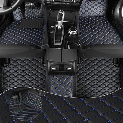 Car Floor Mats Fit for Honda Civic Hybrid 2023 All Weather Durability Leather Car Floor Mats, Skidproof Pedal, Waterproof, Wear-reistant(Black Blue)