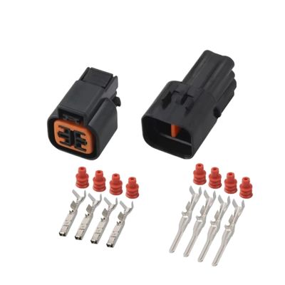 1/5/10/20/50 Sets 4 Pin KPB623-04620 PB625-04027 Electrical Plastic Plug Auto Connector with Terminal Seal Rubber(10 Sets Female Male)