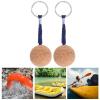 GBSCLOVER 2Pcs Floating Keychain, 35mm Diameter Float Keychains, Black Rope Boat Key Float Keychain, Lightweight Floating Cork Ball Keyring for Boating, Fishing, Kayaking, Surfing view 3