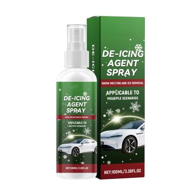 100ml Windshield Deicer - Fast Ice Melting Spray, Snow Removal Agent for Car Truck RV | Quick Defroster for Mirrors Garage Highway Parking Frost Cleaner Winter Visibility Protection Formula
