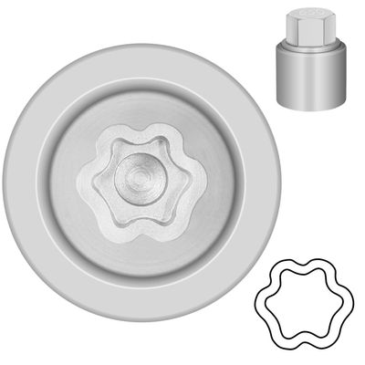 JEUCLEL 650 Wheel Locking Nut Key for Nissan Infiniti, ID 21mm Lug Socket