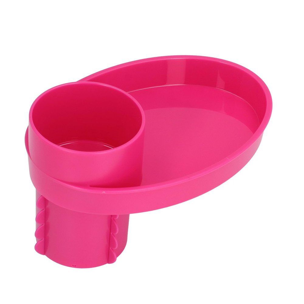 Thonlai Car Seat Snack Tray, Portable Multifunctional Travel Rotating Cup Holder Plate with Secure Fixing Device, for Toddlers Snacks Toys Water Glasses Accessories (Roseate)