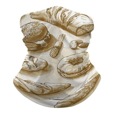 Balaclava Neck Gaiter Breathable Baked Goods Pattern Bandanas Sun & Windproof Face Mask Face Cover Scarf Headband for Skiing Fishing Hiking Cycling All Season Outdoor Sports