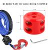 Sun Walker Winch Cable Hook Stopper, Rubber Winch Cable Saver with Hex Wrench for Synthetic Rope & Wire, Rope Line Stopper to Prevent Pulling Bounce and Abrasion for ATV UTV Winches (Red) view 2