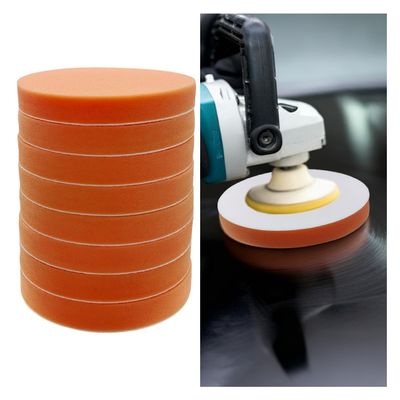 KPFILEH 8PCS Applicator Pad Kit, 6 Inch Wax Applicator Pads, Automotive Polishing Pad, Compound Vehicle Detailing Foam Sponge (Orange)