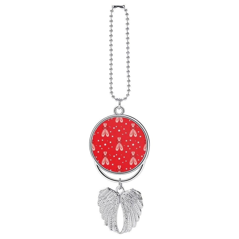 JOJOART Ballet Shoes Star Red Car Mirror Hanging Angel Wing Pendant Car Interior Accessories Hanging Ornament