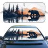 Wild Bear Car Window Sun Shield Mountain Lake Wilderness Sunset Art Front Window Sun Shade Blocks UV Rays Sun Visor Protector for Car Sedan Truck SUV Accessories 59" L x 31.5" W view 1