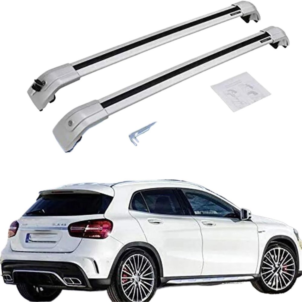 2Pcs Lockable Roof Rail Rack Cross Bar Crossbar Compatible for Benz GLA X156 2014-2020