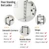 Space-Saving Wall-Mounted Metal Bunk Bed Ladder | Adjustable 4ft-7.6ft Attic and Basement Egress Ladder | Easy Installation Twin Climb Ladders for Dorms and Libraries(6.1FT/1.86M/73.2IN) view 2