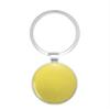 1080 Graphics Abstract polygonal yellow background with thin white lines. Stainless Steel Keychain with Ring Double Sided view 1