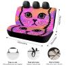 Universal Car Back Seat Cover with Elastic Design, Colorful Cat Face Car Seat Cover Non-Slip Vehicles Backseat Protector Washable Rear Bench Cover for Pets, Easy to Install view 2