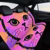 Universal Car Back Seat Cover with Elastic Design, Colorful Cat Face Car Seat Cover Non-Slip Vehicles Backseat Protector Washable Rear Bench Cover for Pets, Easy to Install view 4