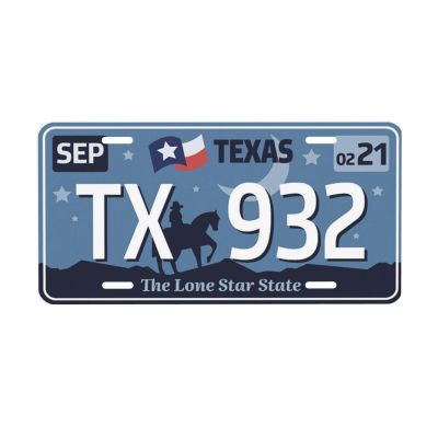 License Plate Front Car Tin Sign, Vintage Texas The Lone Star State Metal Plates for Men Women, Use for Cars Home Bar Garage Decor 12 x 6 inch