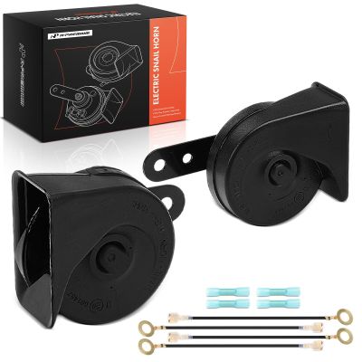 A-Premium Dual Snail Horn High Low Universal Electric Horns - 12V 110dB - Compatible with most Car, Trucks, Scooter, Motorcycles & Special Vehicles, 80 mm
