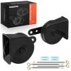 A-Premium Dual Snail Horn High Low Universal Electric Horns - 12V 110dB - Compatible with most Car, Trucks, Scooter, Motorcycles & Special Vehicles, 80 mm view 1