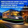 Quvex Easy Install RV Skirting for Winter, Camper Insulated Skirt with Reflective Safety Strip, Wind & Snow Protection, Stainless Mesh Bottom, RV Skirt for Travel Trailer, 5th Wheel (39.4" H, 118ft L) view 2