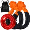DAJOUJS Synthetic Soft Shackle Rope 1/2 x 22 Inch Orange Recovery Tow Shackles with Red Snatch Recovery Ring 56,000lbs Breaking Strength Offroad Soft Shackle Recovery Kit for Off-Road ATV UTV Vehicles view 1