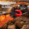 DAJOUJS Synthetic Soft Shackle Rope 1/2 x 22 Inch Orange Recovery Tow Shackles with Red Snatch Recovery Ring 56,000lbs Breaking Strength Offroad Soft Shackle Recovery Kit for Off-Road ATV UTV Vehicles view 4