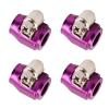 MINGABC Aluminum Hose End Finisher Clamp, Universal Fit, Red Chrome Finish, 4pcs Set for Stainless Steel and Rubber Hoses, Model (Purple, 4AN) view 2