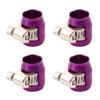 MINGABC Aluminum Hose End Finisher Clamp, Universal Fit, Red Chrome Finish, 4pcs Set for Stainless Steel and Rubber Hoses, Model (Purple, 4AN) view 3